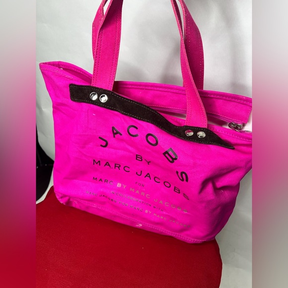 Jacob’s by Marc Jacobs Canvas pink Tote Bag Purse Shoulder - Picture 11 of 12